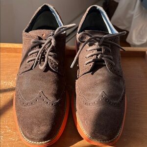 Cole Haan Dark Brown Suede Oxfords 9.5